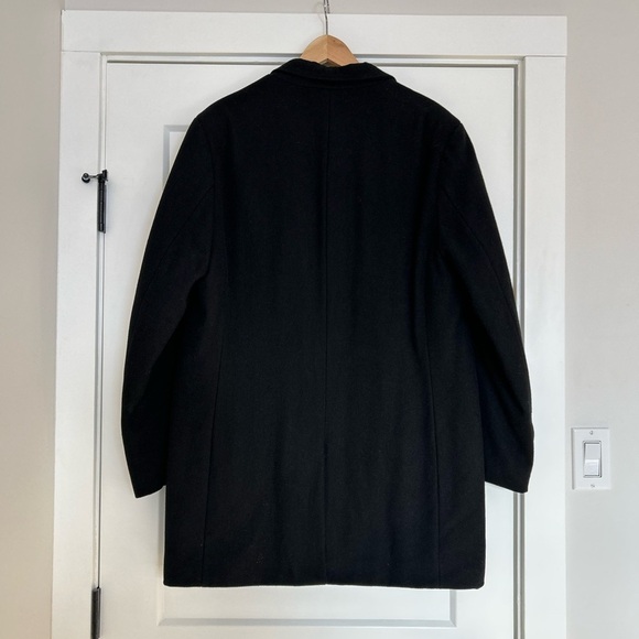 Strauss Men’s Insulated Wool Blend Black Winter Pea Coat Jacket - Picture 5 of 9